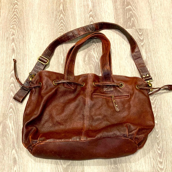 Artisan brown leather bag - Picture 1 of 9